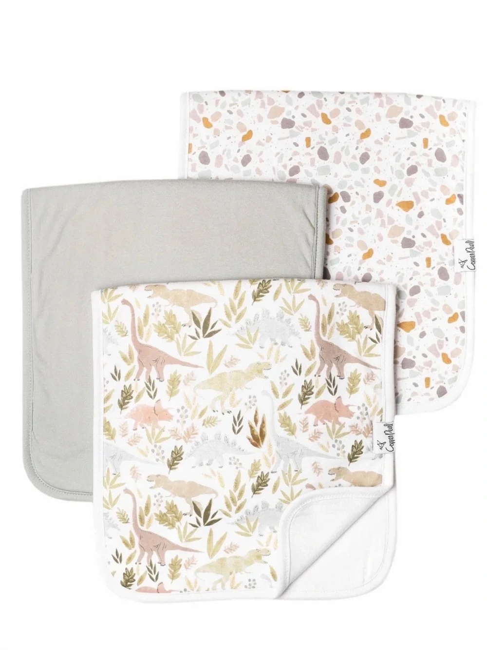 NWT Copper Pearl Premium Baby Burp Cloths 3-Pack Large Cotton Burp Cloth - Rex